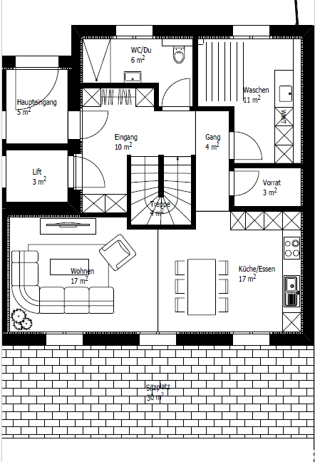 Grundriss Haus 2, Erdgeschoss